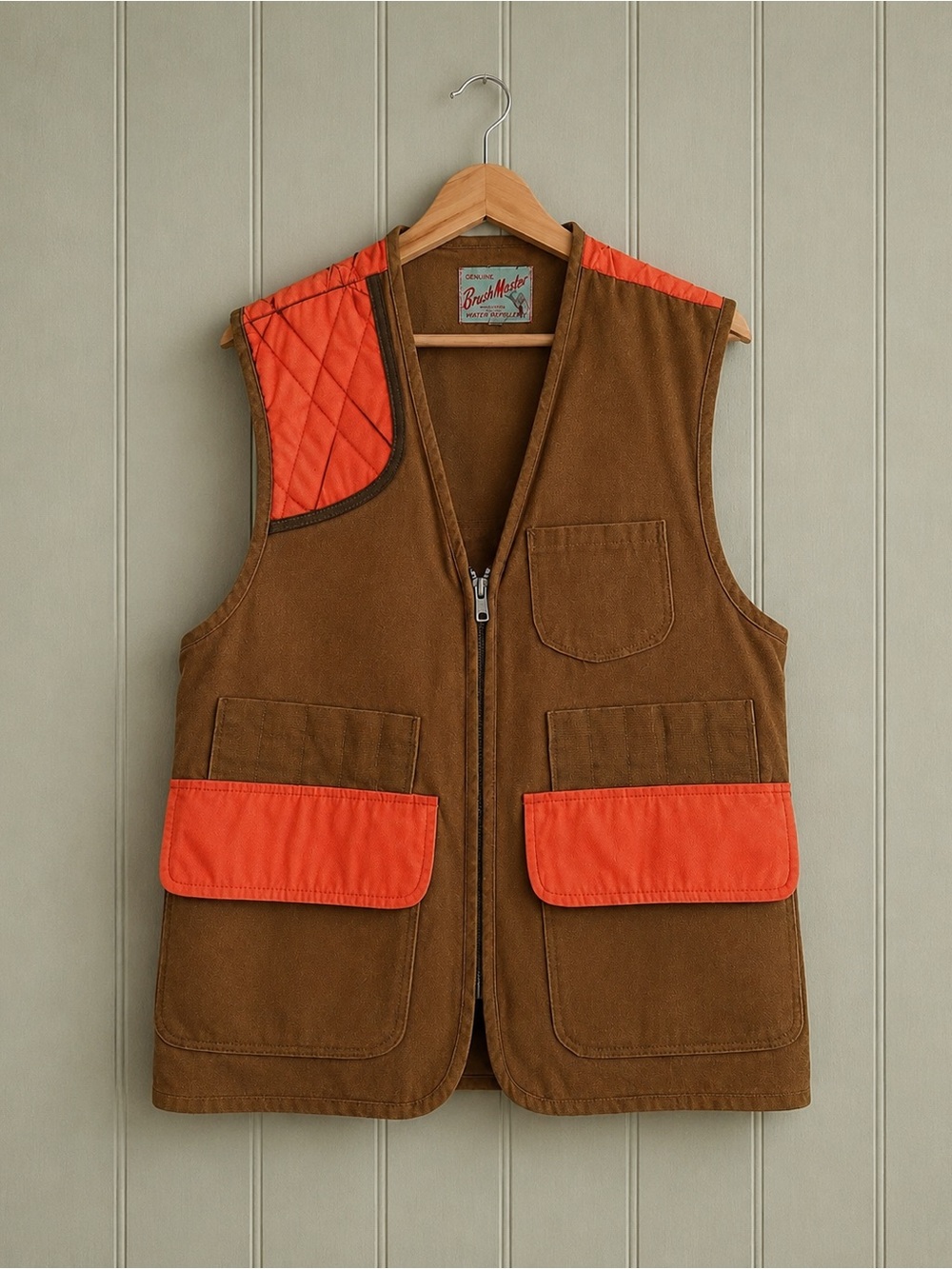 Vintage BrushMaster Hunting Vest Water Repellent Game Pocket USA